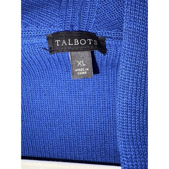 Talbots XL Blue Boyfriend Cardigan. Decorative Side Zippers  Sty 4945 Capsule - Picture 8 of 16